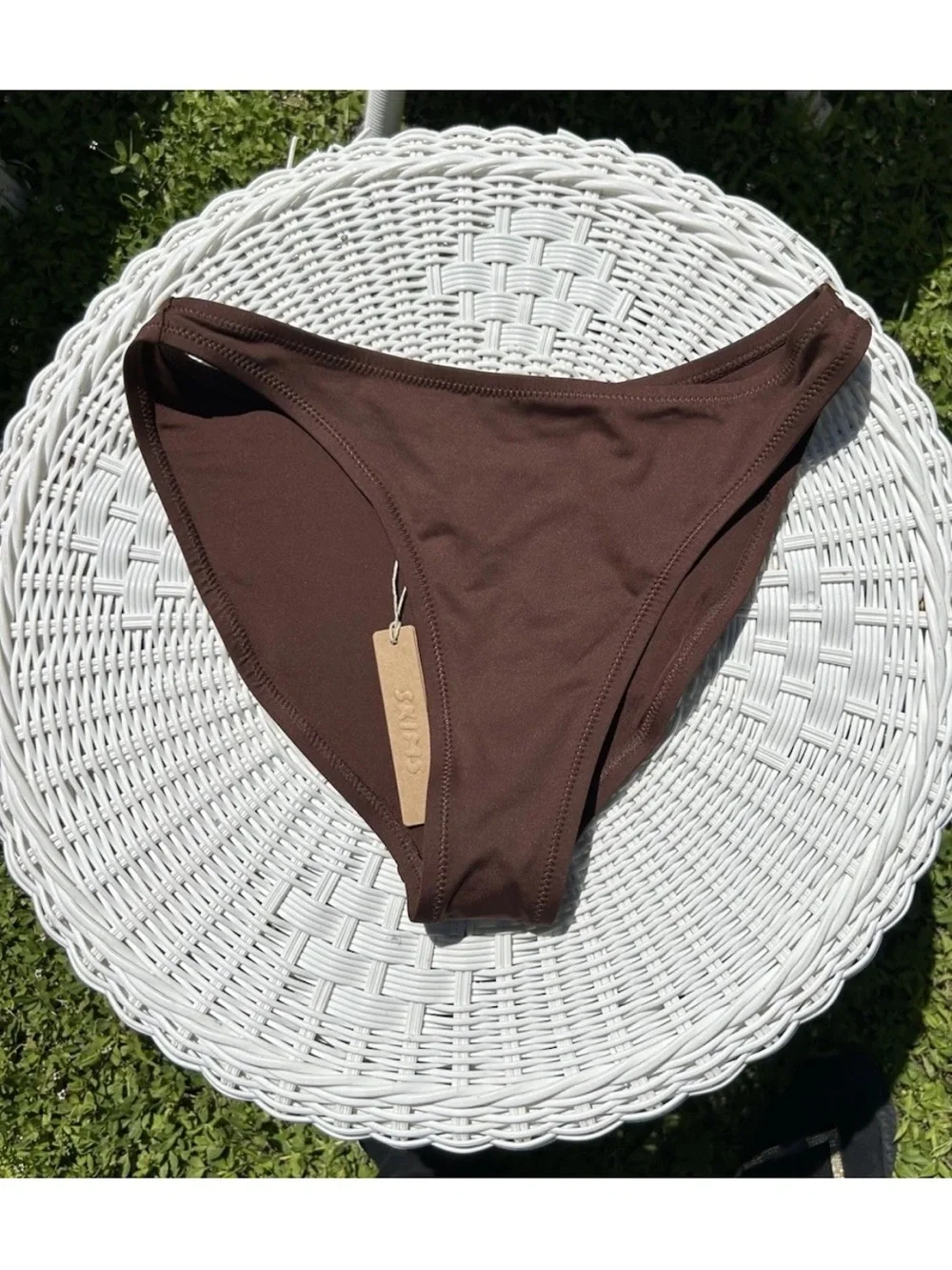 Skims Plunge Bikini Top & Bottom in Cocoa brown Size Medium
